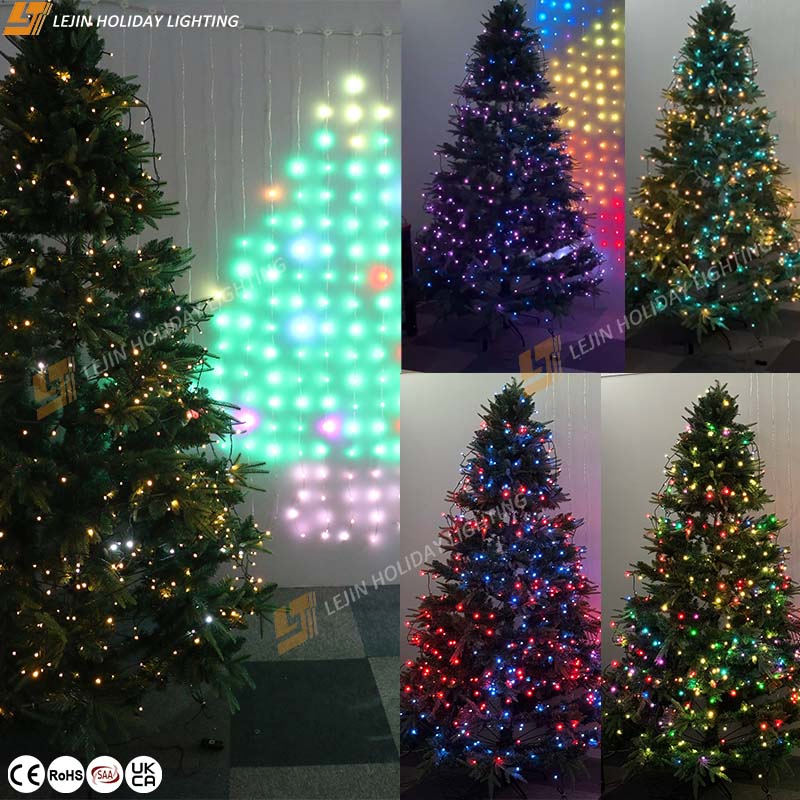 Hot Selling New Smart Product Rgbww APP DIY Music Festival Christmas Tree Decoration LED String Light