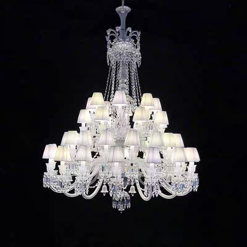 Vintage Classical Baccarat Crystal Pendant Lamp Glass Ceiling Lighting Chandelier