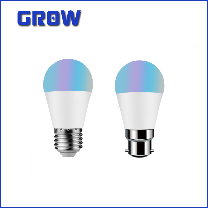 Alexa Google Home Voice Control Dimmable Wi-Fi Smart LED Light Bulb Tuya G45 5W 85-265V LED Global Bulb RGB Color Changing for Home Decoration Indoor Lighting