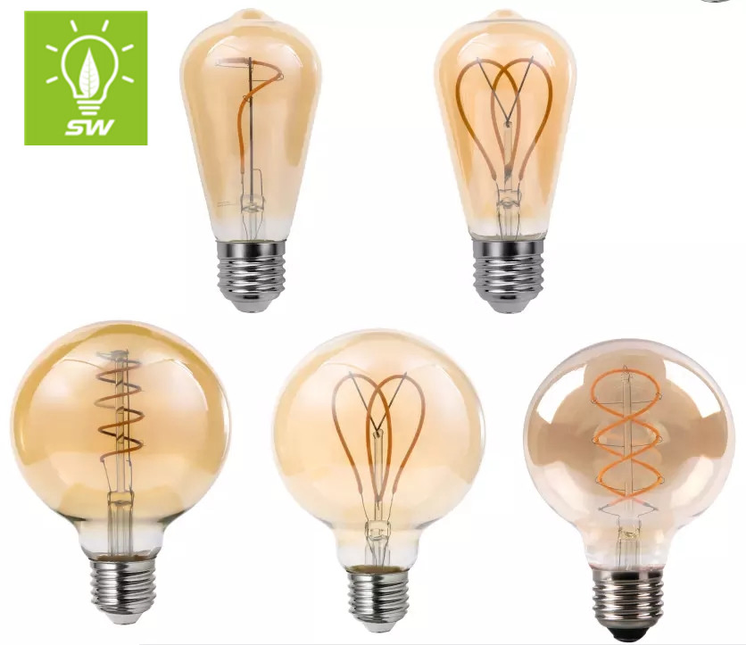 Holiday Decorative Big Globe 4W 6W 8W G80 G95 G125 Clear Amber LED Archaize Filament Bulb with Sensor Function E27 B22 Dimmable WiFi Smart 2700K 4000K 6500K