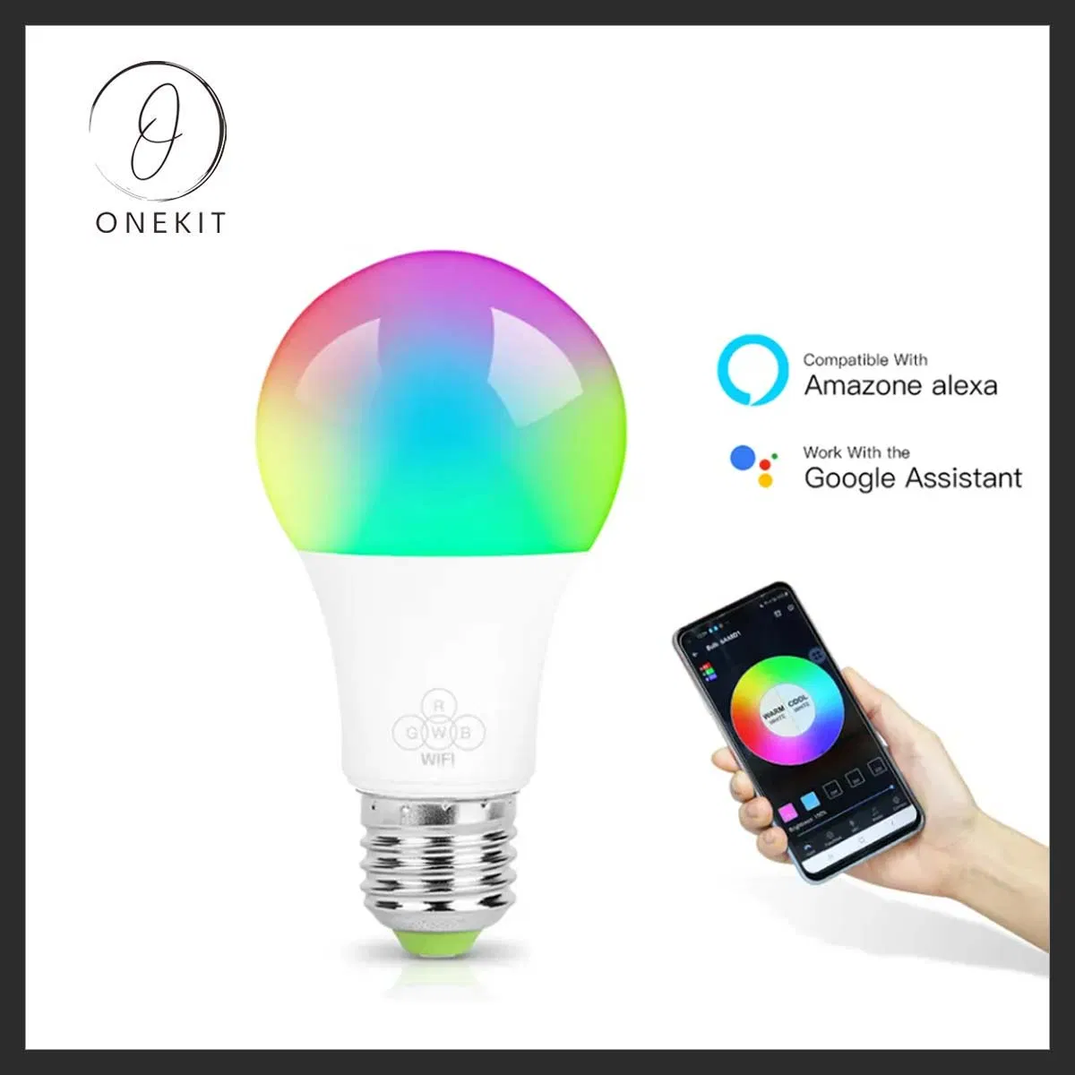 Cellphone Controlled Light Switch Integration Smart LED Bulb for Alexa