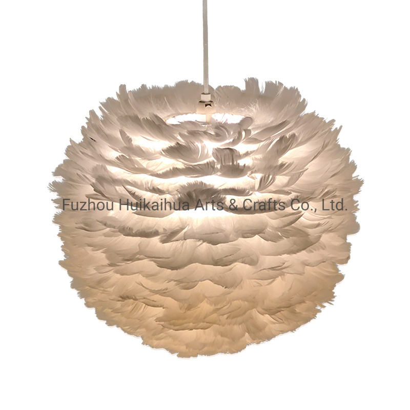 Feather Chandelier Lighting Nordic Modern Feather Pendant Light White Feather Hanging Light