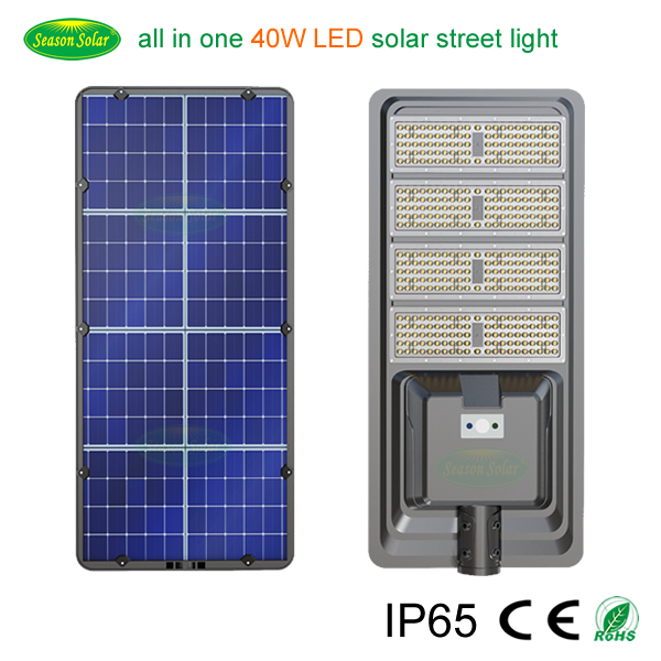 New All in One Style Solar Lighting 30W, 40W, 50W Solar Outdoor Street Lighting Pole Fixture with LED