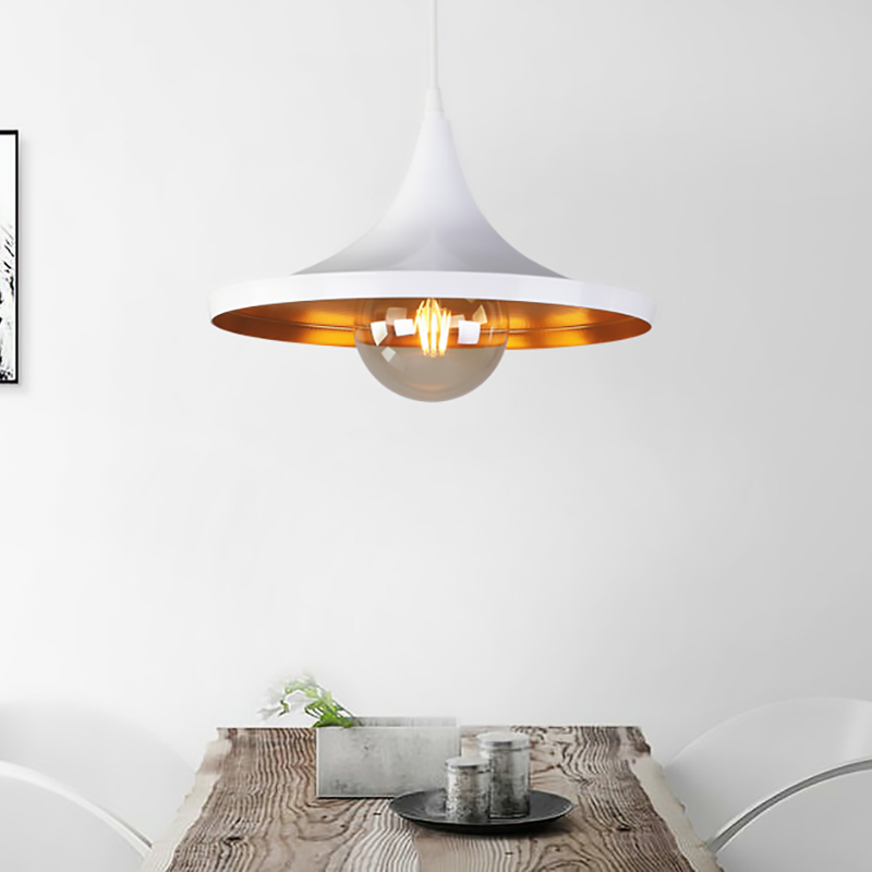 Simple Design Iron Northern Europe Vintage Trumpet Farmhouse Single Metal Pendant Lighting