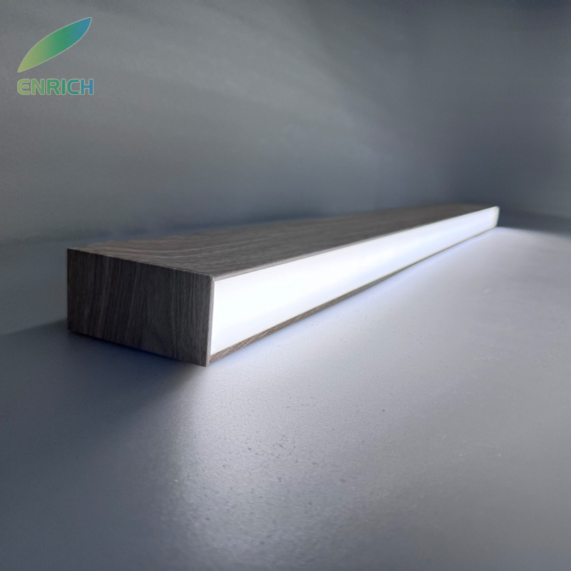 Premium Wood Look Aluminum Profile LED Linear Lighting for Modern Commercial Architectural Workspace