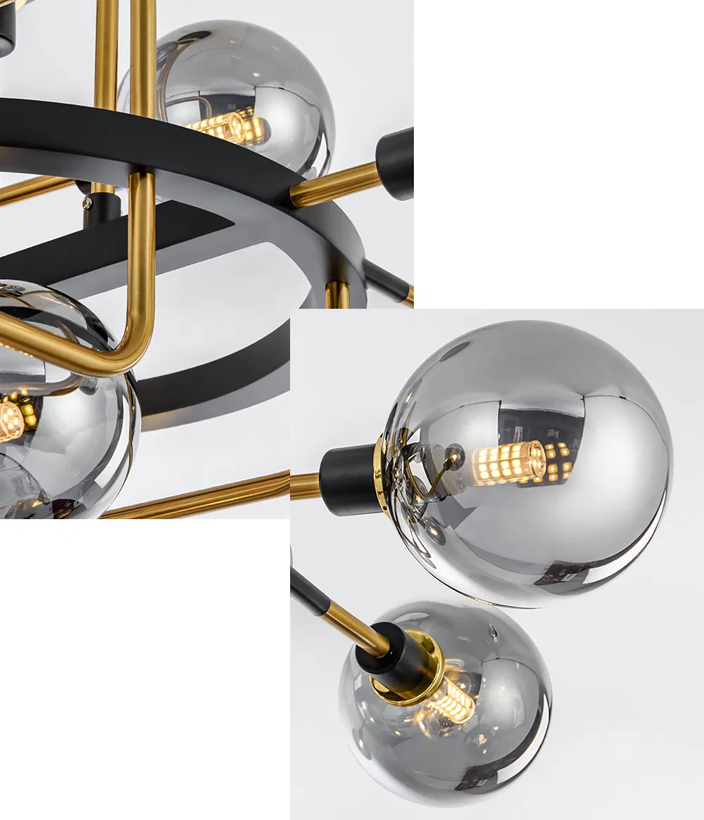 Glass Ball Lampshade Pendant Ceiling Light Geometric Lamp Industrial Vintage LED Suspension Lighting