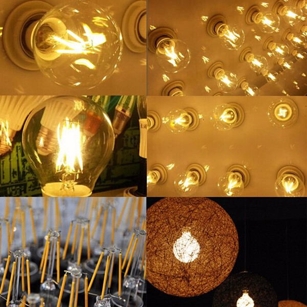 Edison Filament A60 Retro A19 Vintage E27 Bayonet Light Bulbs 220V Warm White 10W LED Bulb B22 Base