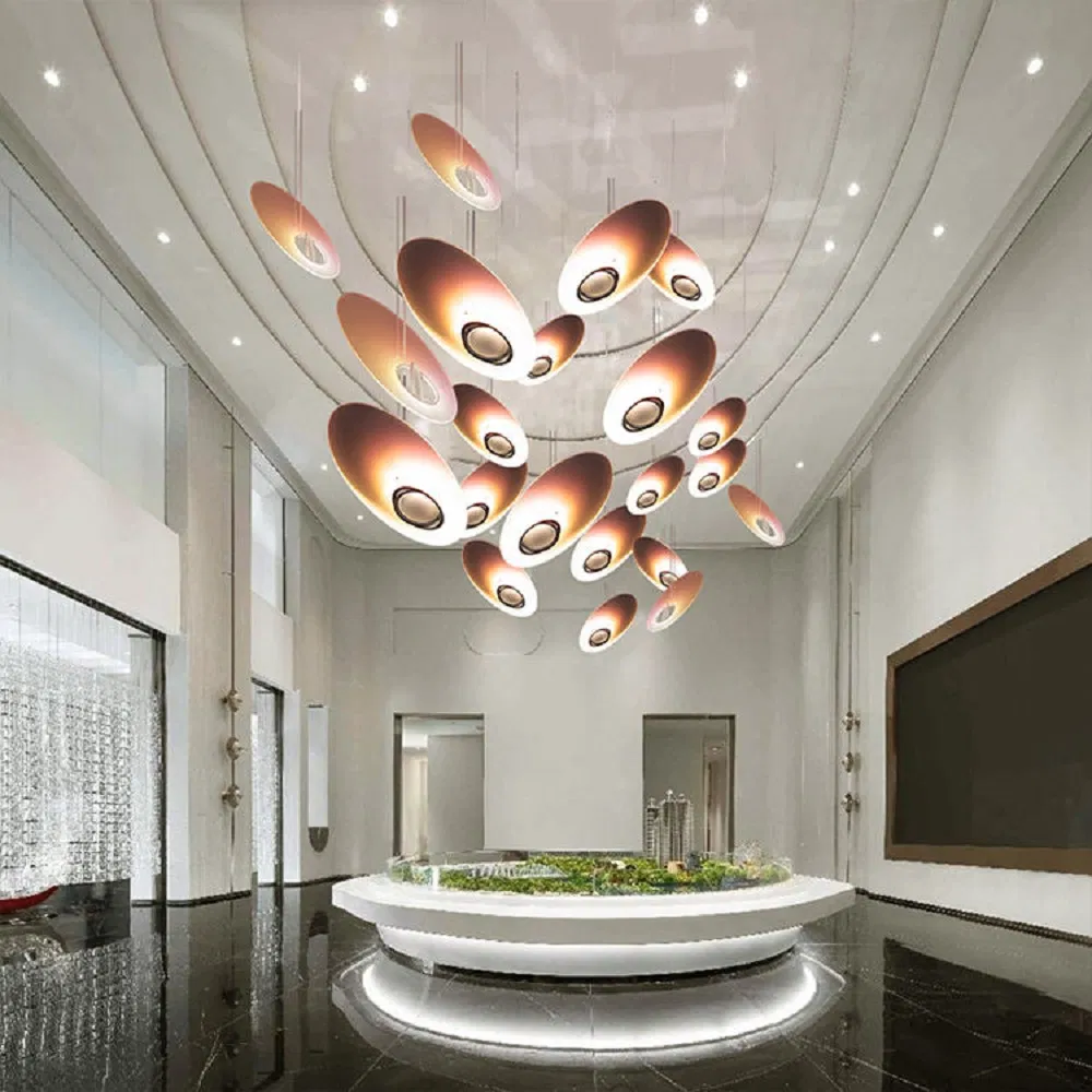 Zhongshan Wholesale Commercial Big Hotel Lobby LED Chandelier Pendant Lighting