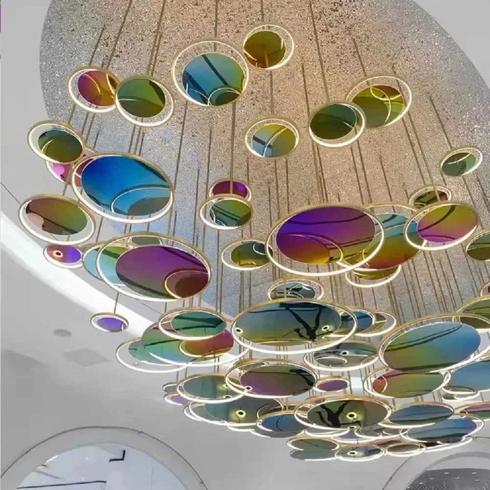 High Quality Custom Project Commercial Center Hotel Lobby Hall Pendant Lamp Luxury Modern LED Chandelier Ceiling Light