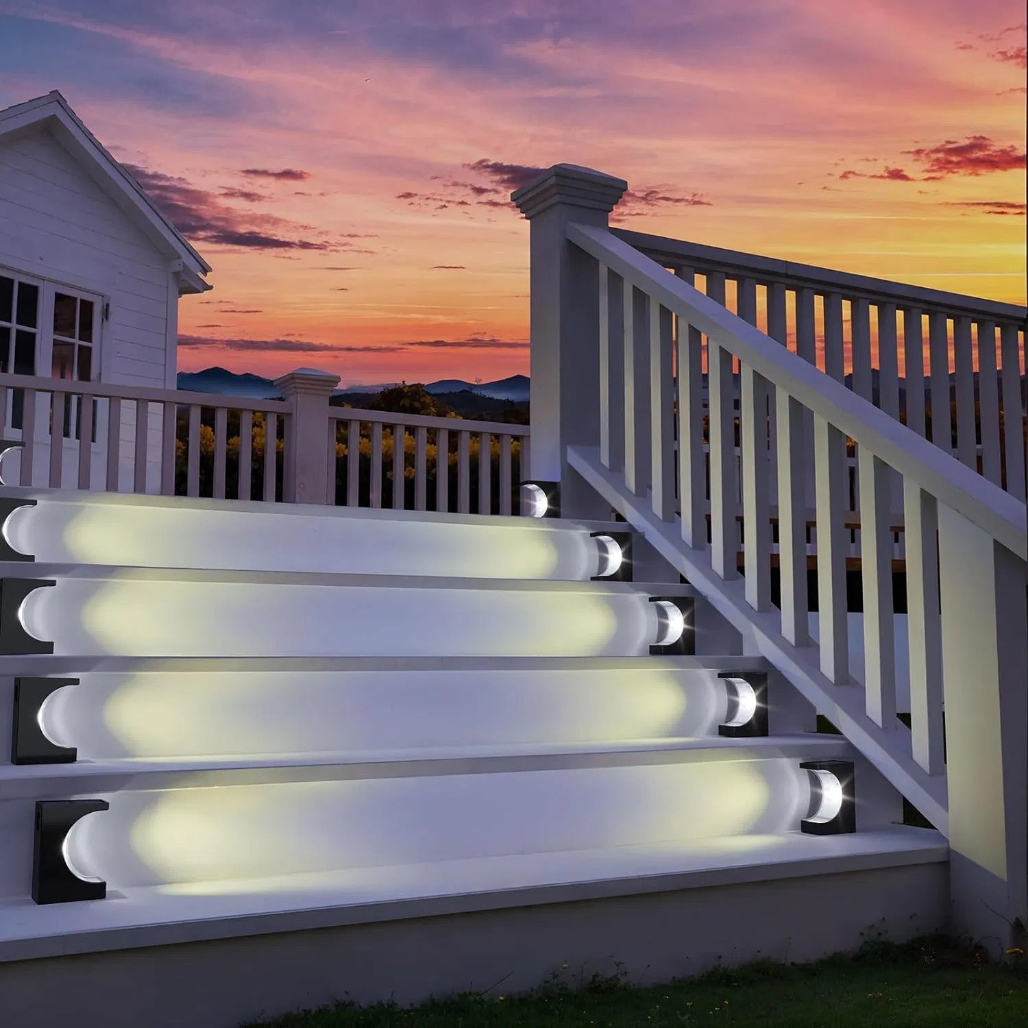 Porch Decor Waterproof IP65 Solar Powered Step Lighting for Deck