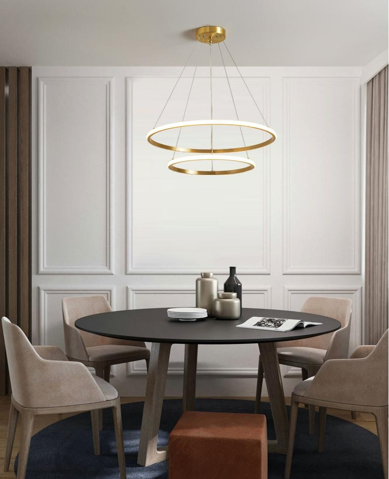 Wholesale Simple Design Home Decor Indoor Modern Decorative Style LED Round Suspended Pendant Lighting