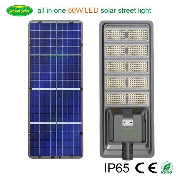 New All in One Style Solar Lighting 30W, 40W, 50W Solar Outdoor Street Lighting Pole Fixture with LED