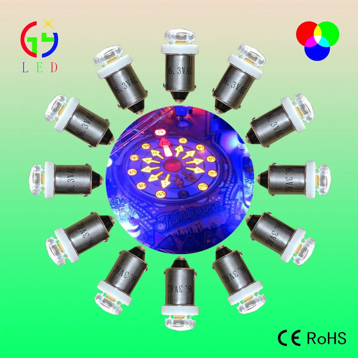 Brand New Pinball Machines Gi RGB Fast Color Changing Bulbs, Pinball Wedege and Bayonet Base LED Color Auto Changing Bulbs