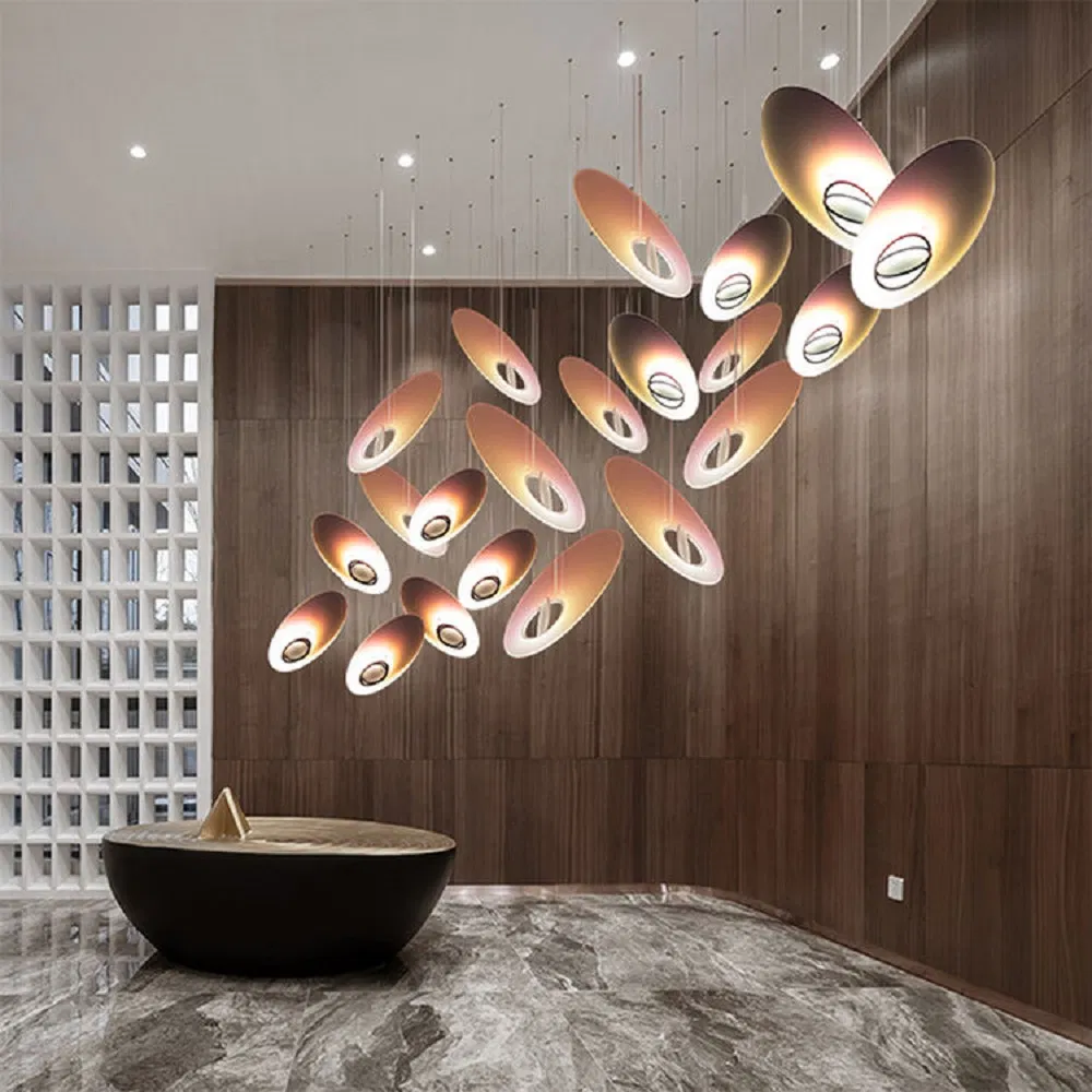 Zhongshan Wholesale Commercial Big Hotel Lobby LED Chandelier Pendant Lighting