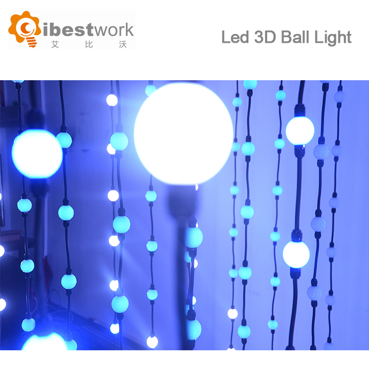 Matrix RGB 360 Degree 50mm Outdoor Dimmable Hanging Ball String Stage Garden Light LED Bulb Sphere Moving Light