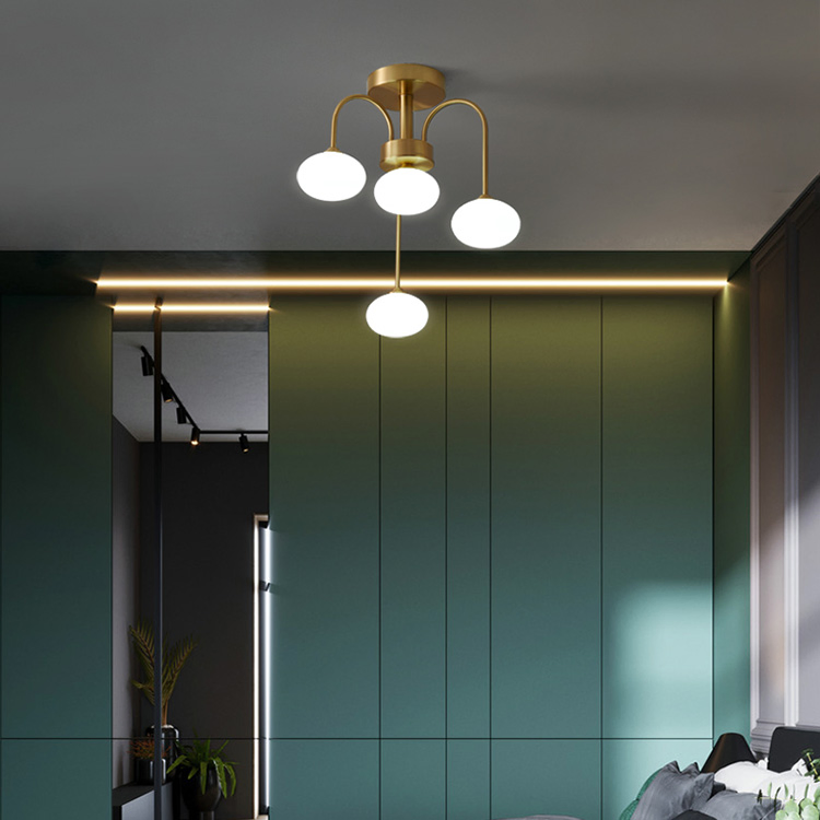 Vintage Copper Ball Ceiling Lamp Creative Art Design Decoration Bronze Iron Lighting