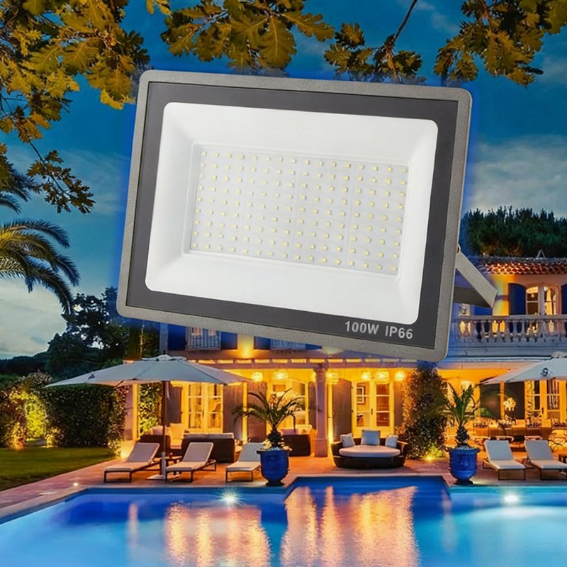 Cheap Floodlight IP66 Waterproof Outdoor Projector Garden Park Yard Garage 20W 30W 50W 100W 200W 300W LED Flood Light Factory