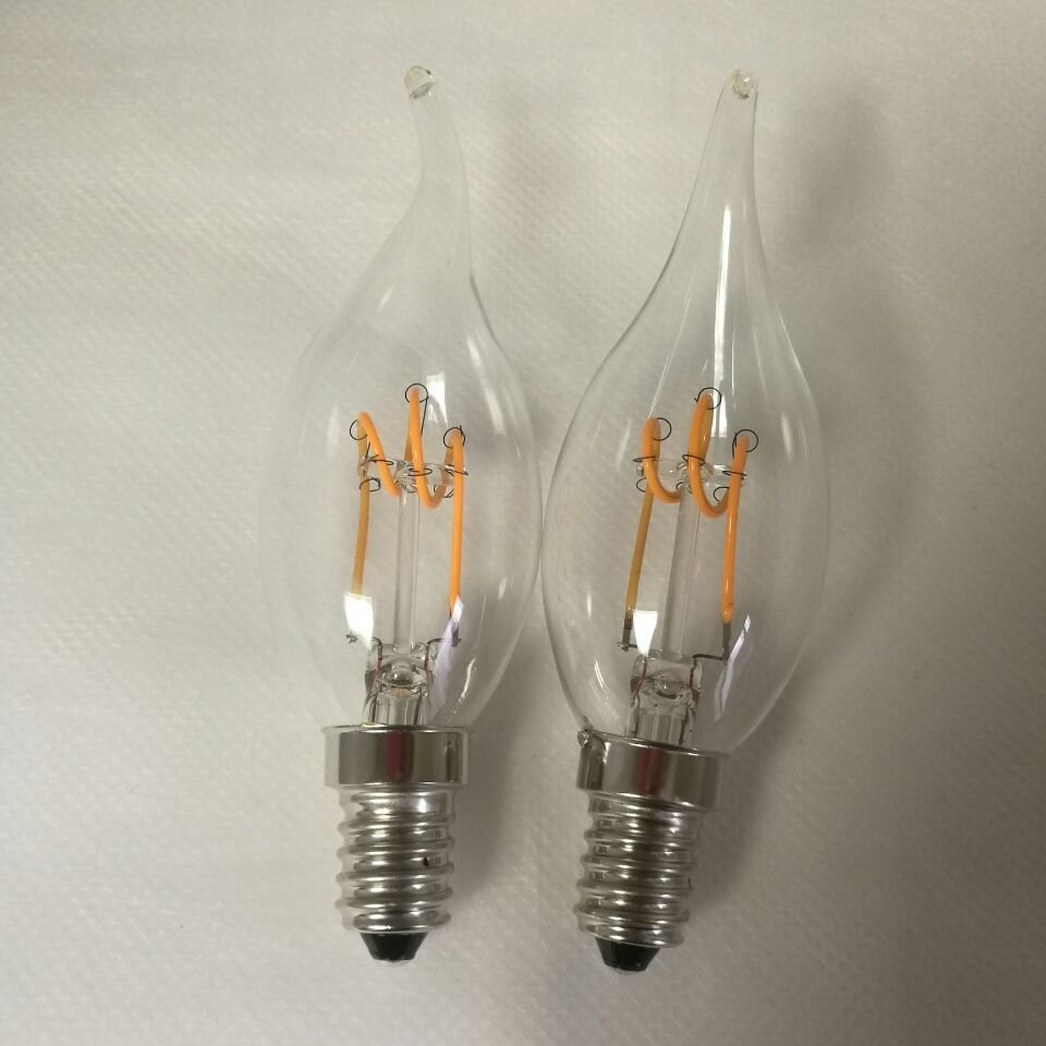 C35 Flame Soft Spiral Filament LED Light Bulb E14 E12 2W 4W C35t LED Filament Bulb Lights for Modern Chandelier Pendant
