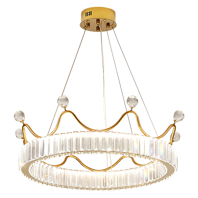 Luxury Gold Modern Crystal Big Chandelier LED Lighting for Bed Room Kitchen Hotel Indoor Decorative Pendant Lamp (ZY-QS-0058)