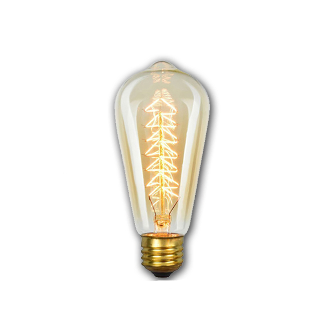 Tungsten Light Edison Lamp St64 Spiral 220-240V 40W E27 Amber Home Lighting Glass Bulb Vintage Bulb