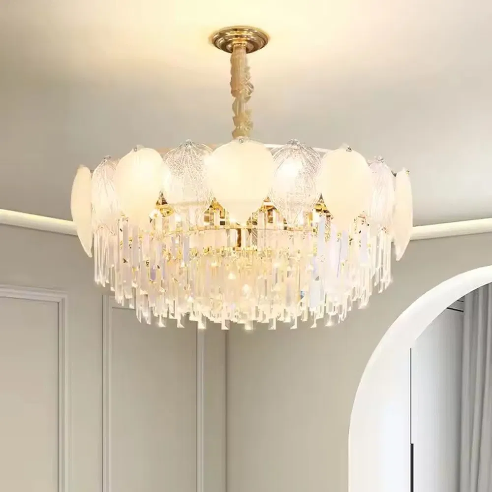 Elegant Vintage Modern Glass LED Crystal Chandelier Pendant Lighting