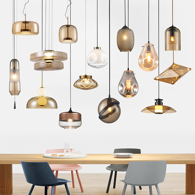 Nordic Style Interior Chandelier Home Decoration LED Pendant Lamp Glass Lights-Lighting