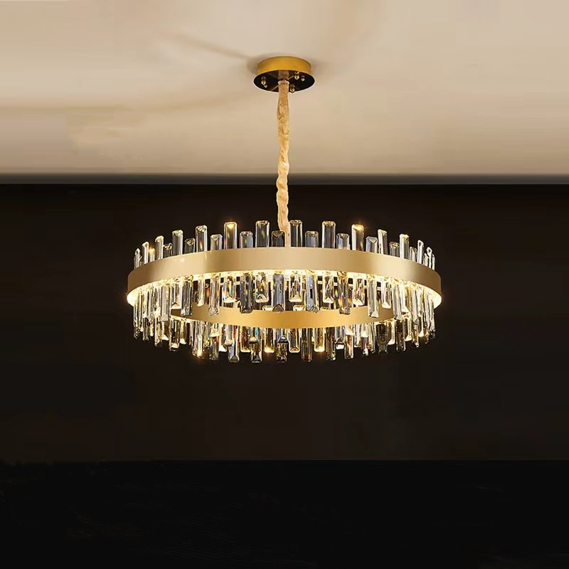 Creative Modern LED Round Big K9 Crystal Chandelier Dining Room Ceiling Light Hotel Restaurant Indoor Home Decorative Lamp Pendant Lighting (ZY-QS-0056)