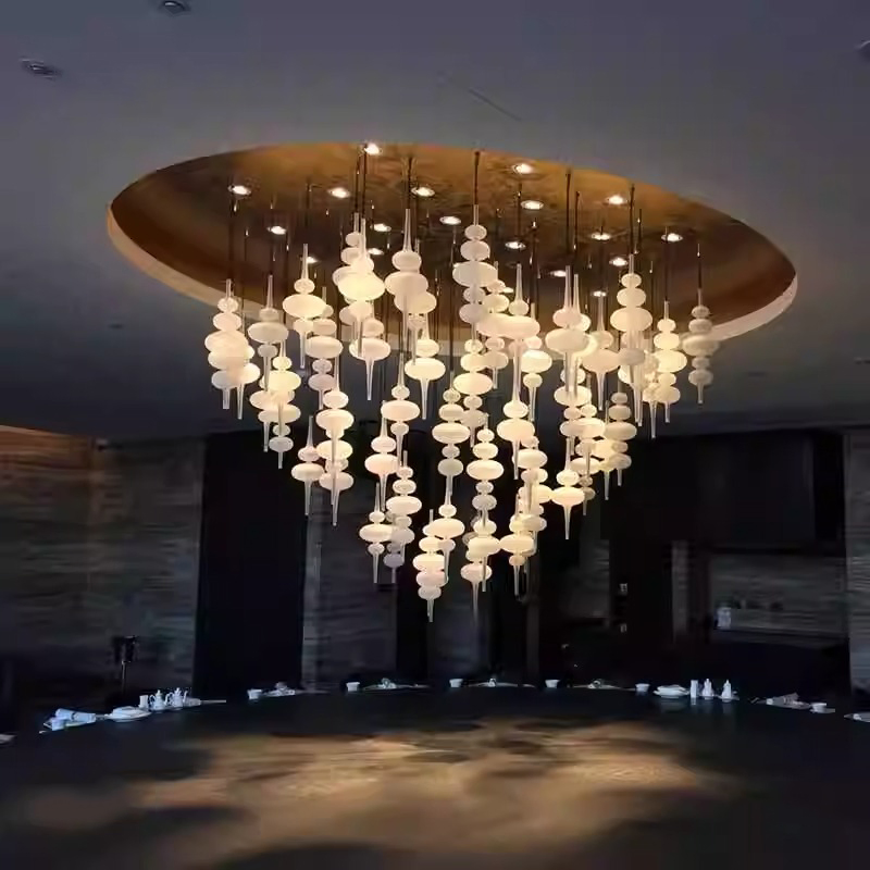 Inchi Modern Luxury Gourd Round Chandelier Living Dining Room Pendant Light Loft Retro Vintage Lamp Villa Hotel Lighting