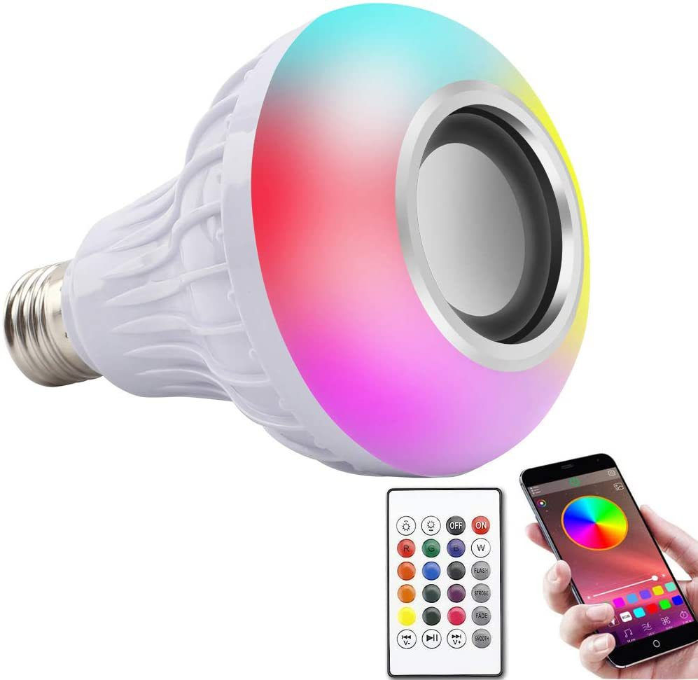 12W LED Music RGB Color Changing Speaker LED Bulb with Remote Control LED Wall Light Audio Lamp LED Bulb in Reasonable Price