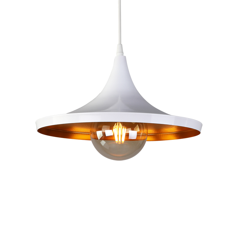 Simple Design Iron Northern Europe Vintage Trumpet Farmhouse Single Metal Pendant Lighting