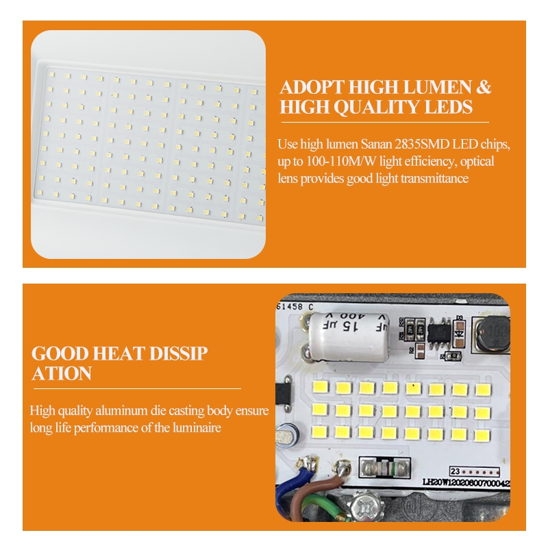 Cheap Floodlight IP66 Waterproof Outdoor Projector Garden Park Yard Garage 20W 30W 50W 100W 200W 300W LED Flood Light Factory