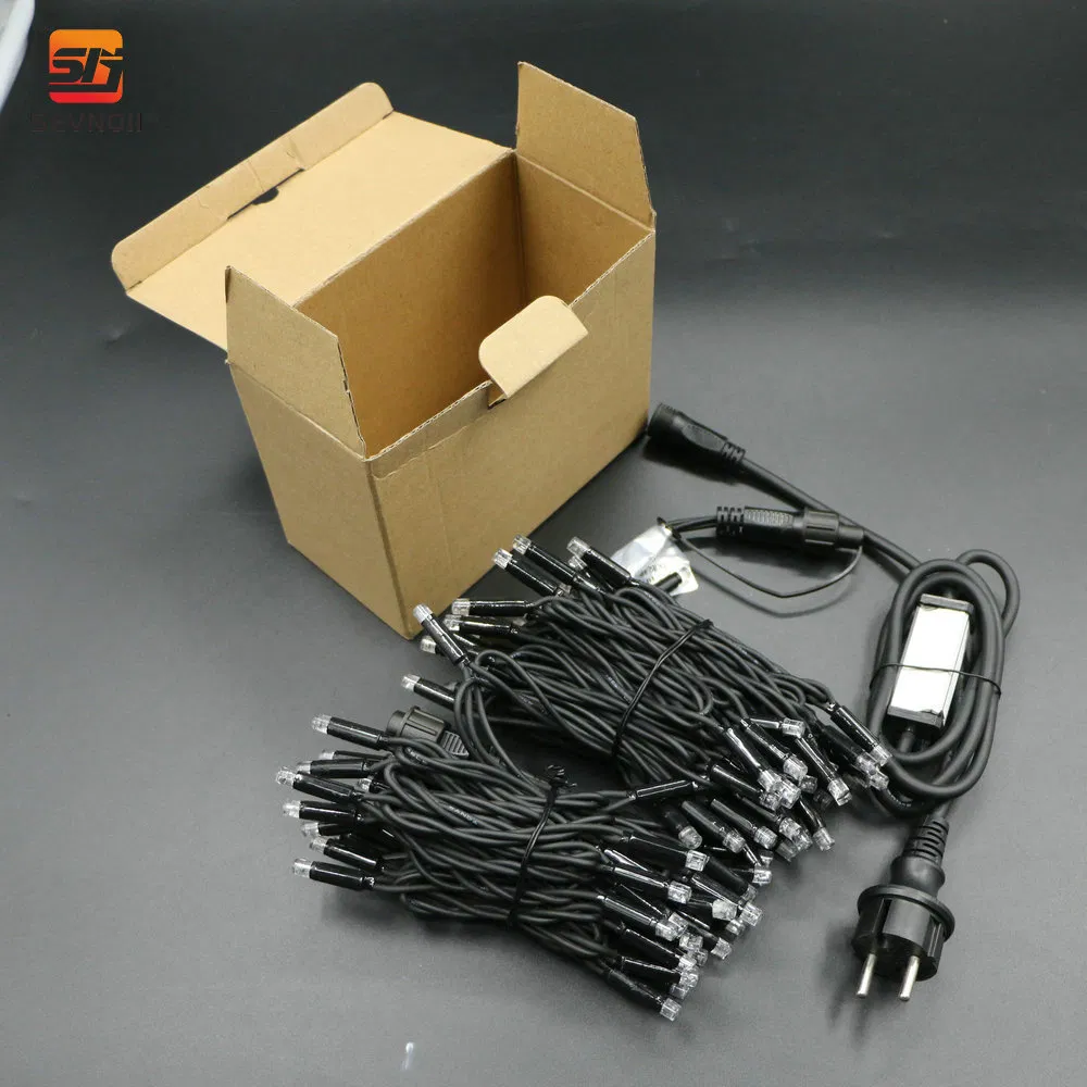 Commercial Grade Waterproof Flashing String Lights IP65 Rubber Wire Connectable LED