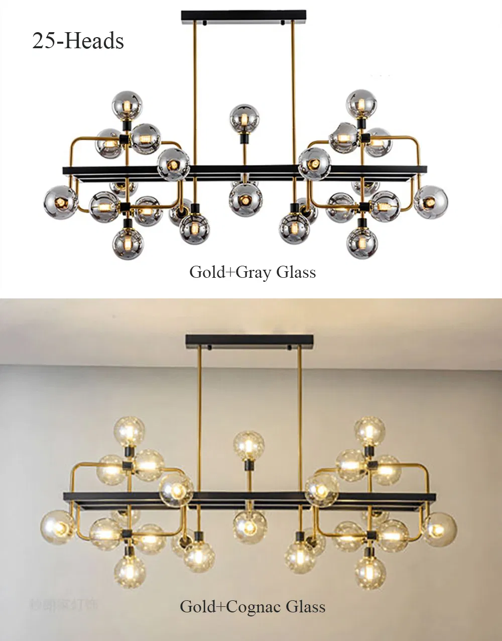 Glass Ball Lampshade Pendant Ceiling Light Geometric Lamp Industrial Vintage LED Suspension Lighting