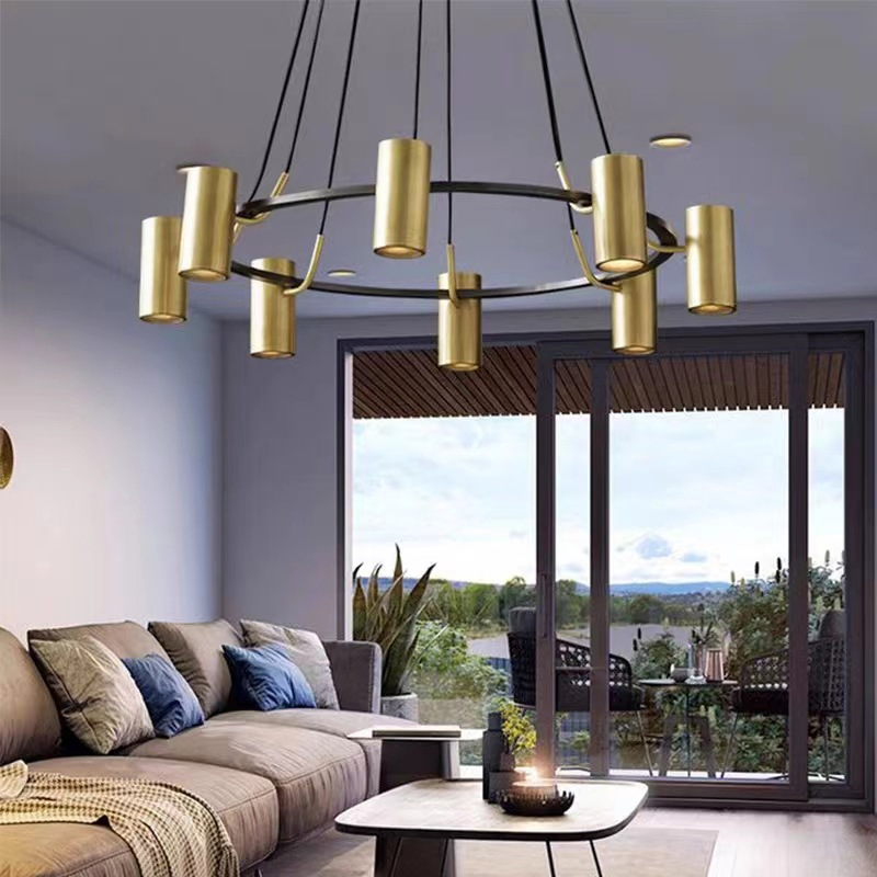 Vintage Style Brass Round LED Chandeliers Living Room Decorative Modern Home Decoration Lighting (ZY-T007)