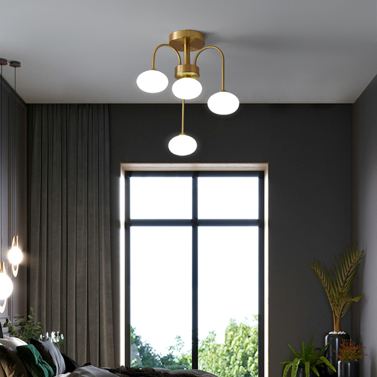 Vintage Copper Ball Ceiling Lamp Creative Art Design Decoration Bronze Iron Lighting