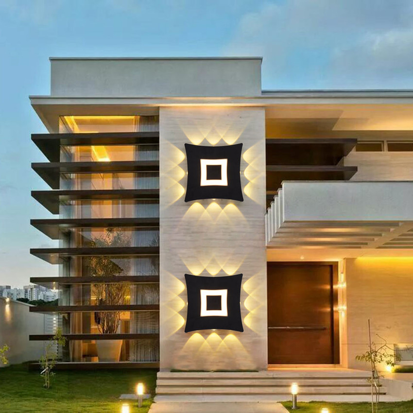 Aluminum Body Square LED Wall Lamp 8W Outdoor Lighting Fixtures for Hotal Application