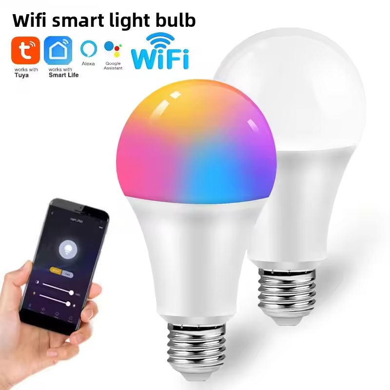 9W E26 E27 WiFi Smart LED Bulb RGB+White Dimmable Timer Stepless Dimming 110-250V Color Changing LED Lamp with Timer
