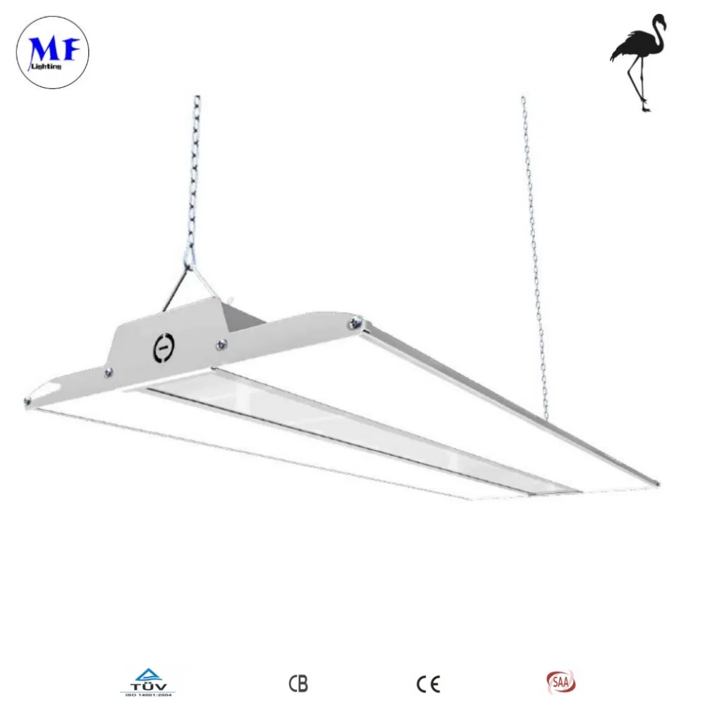 Industrial 40W/80W/100W/150W/200W/250W/300W Smart LED High Bay Light 200lm/W Linear Highbay Lighting for Office Building Manufacturing Plant Facility