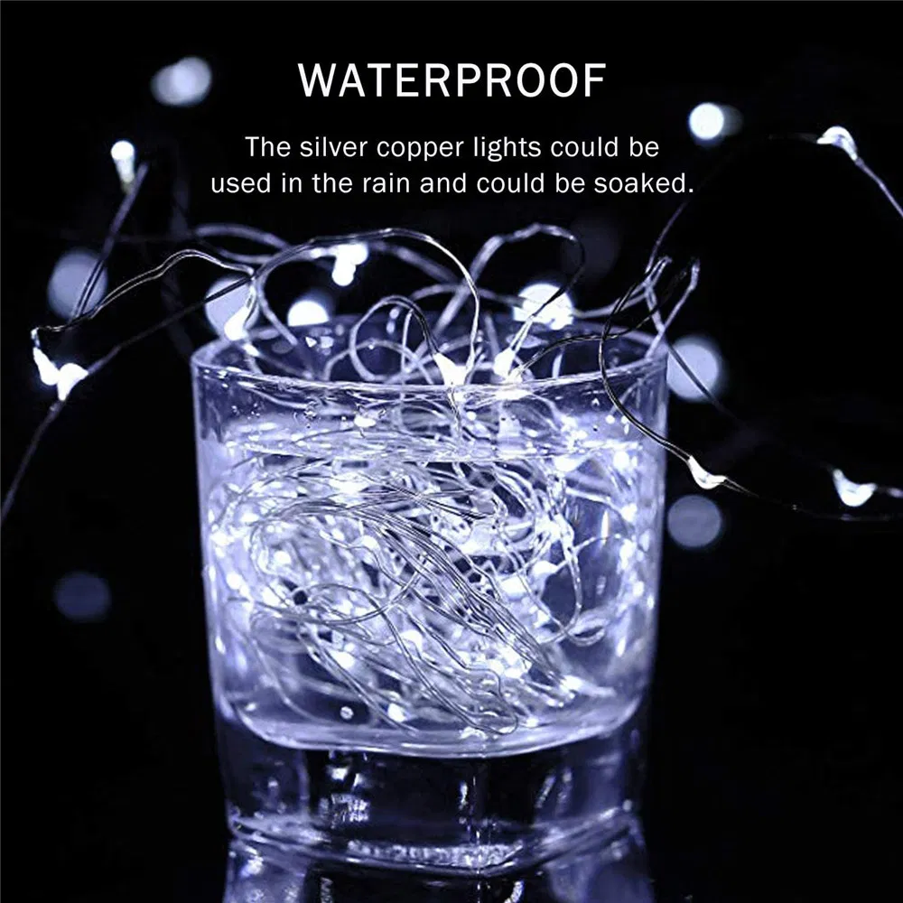 Solar String Lights Outdoor, 200 LED Solar Powered Fairy Lights Cool White Waterproof Decorative Lighting for Patio Garden Yard Party Wedding