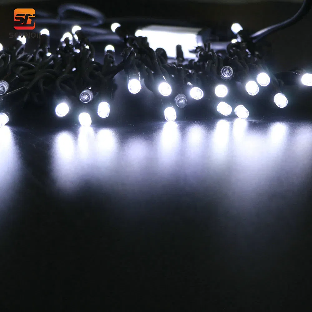 Commercial Grade Waterproof Flashing String Lights IP65 Rubber Wire Connectable LED