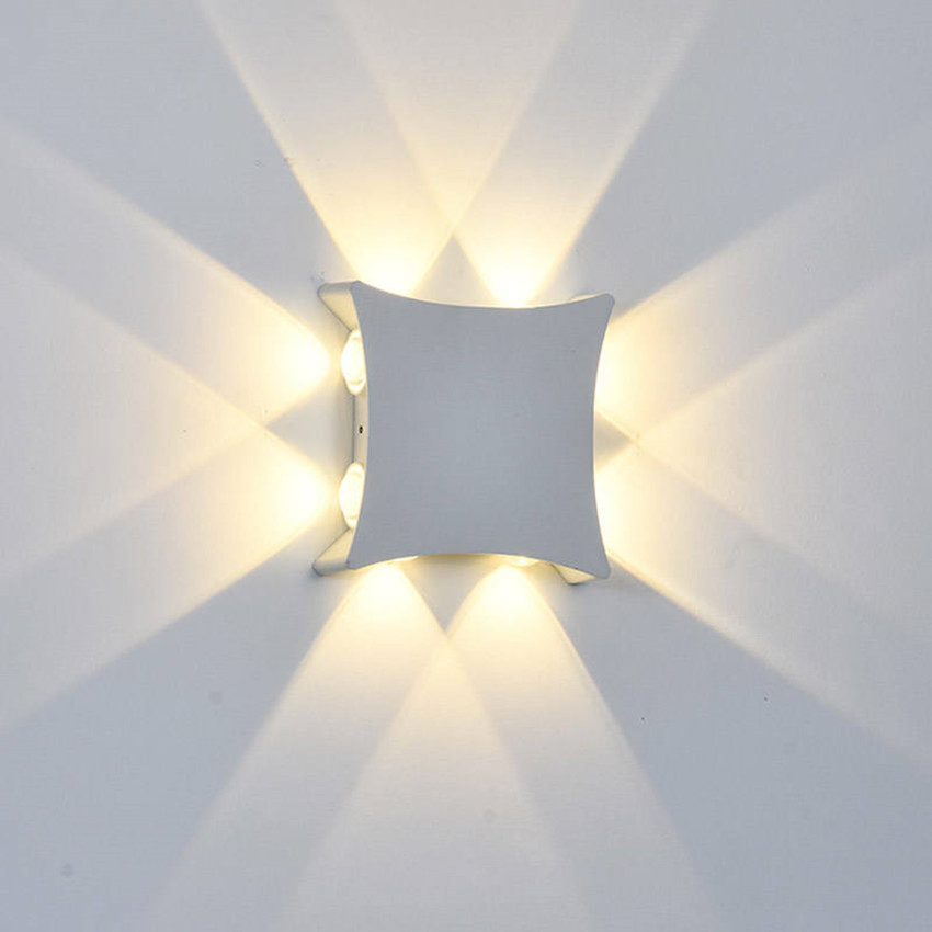 Aluminum Body Square LED Wall Lamp 8W Outdoor Lighting Fixtures for Hotal Application