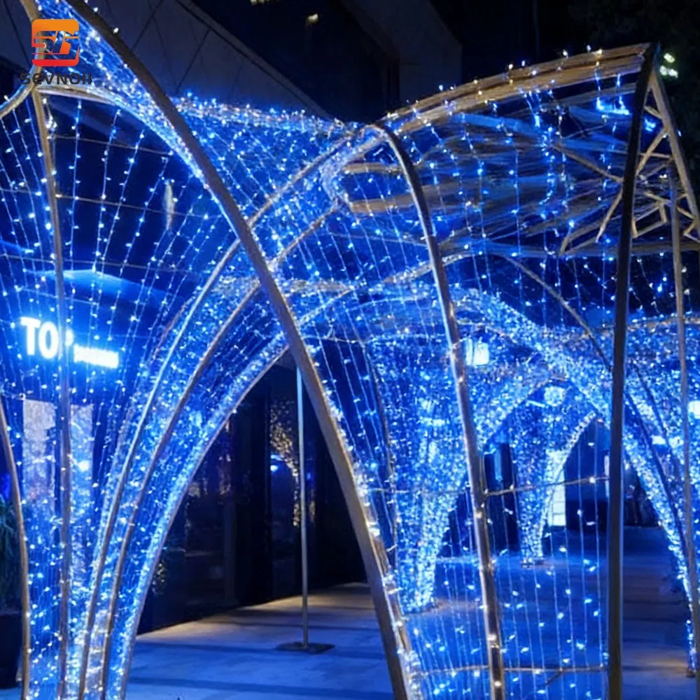 Commercial Grade Waterproof Flashing String Lights IP65 Rubber Wire Connectable LED