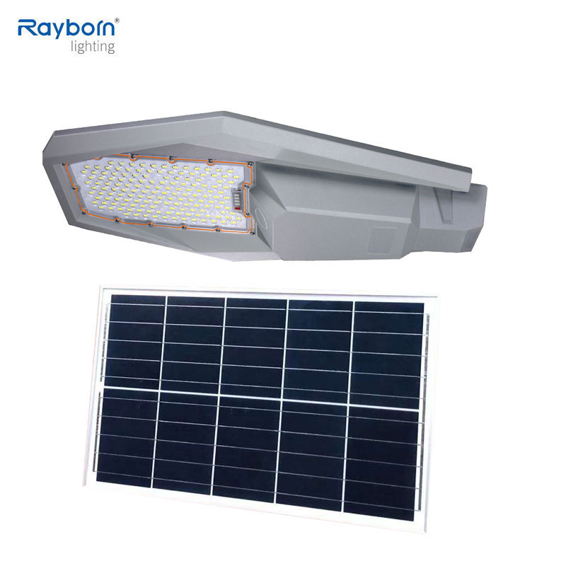 LED Polycrystalline Solar Street Light with Daylight Cool Daylight White 6500K Flood Light for Yard Garden Street