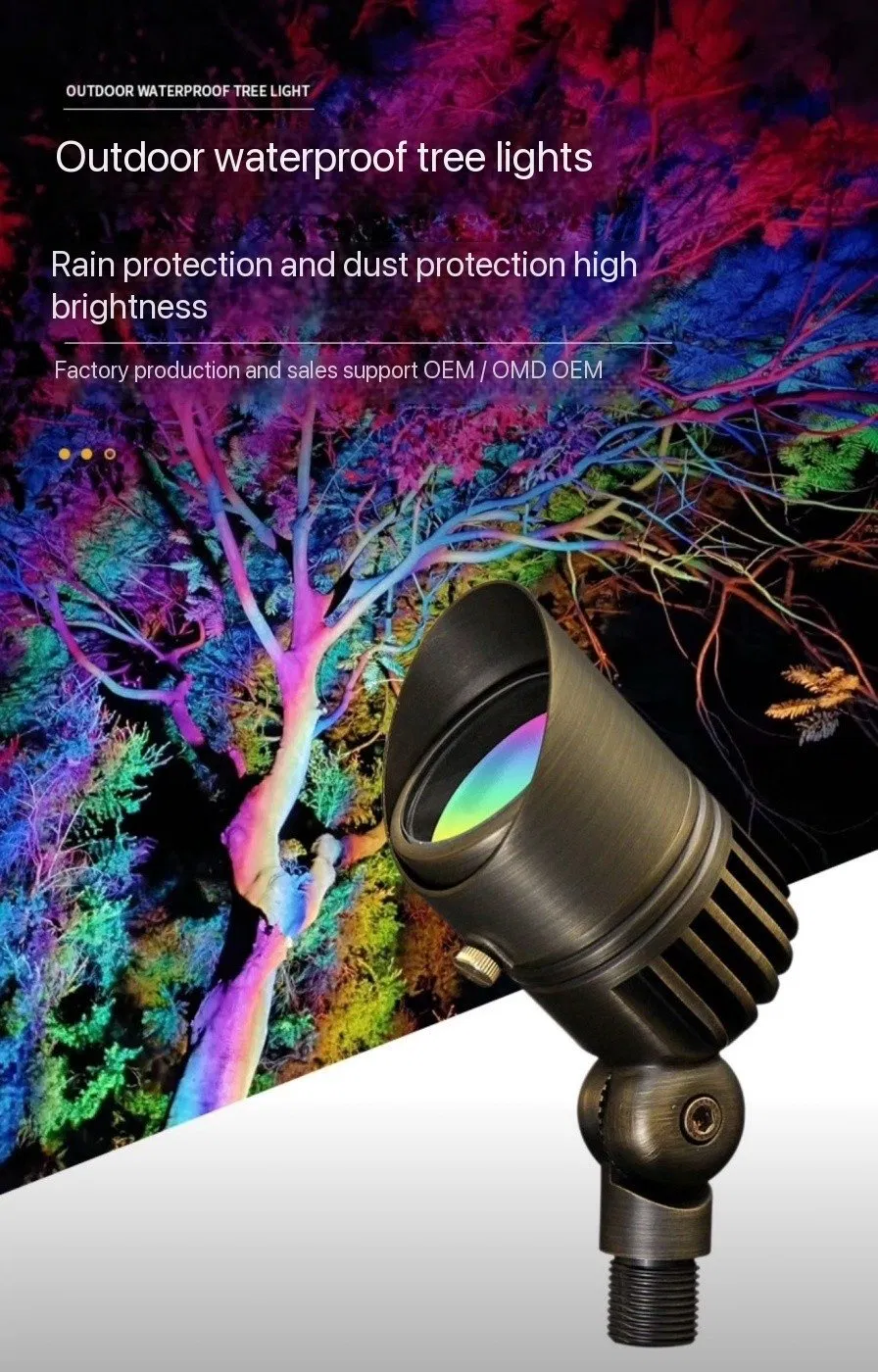 Brass Outdoor Landscape Spotlights Heavy Duty Low Voltage Landscape Lighting LED Spot Light Fixture Waterproof IP67