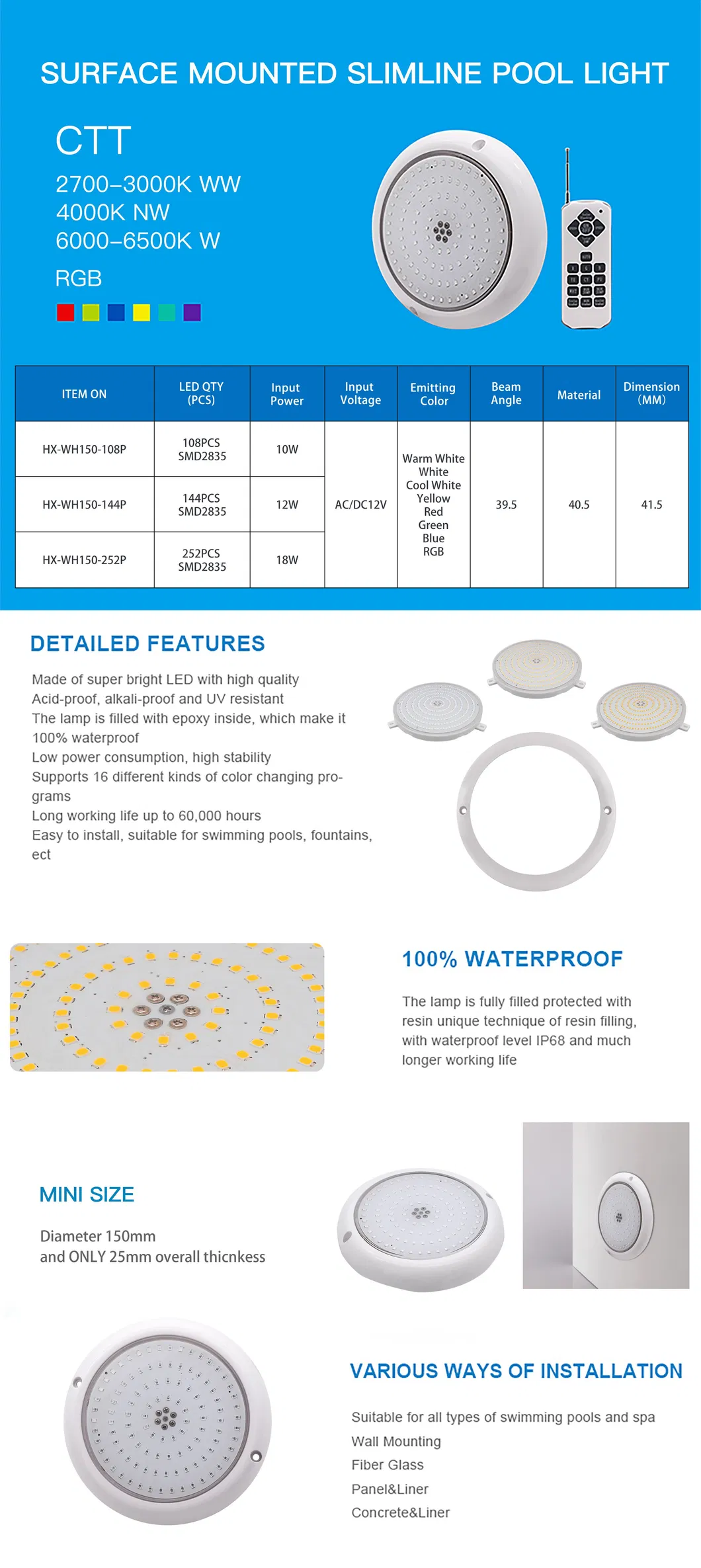 Detailed View of Pool Lights