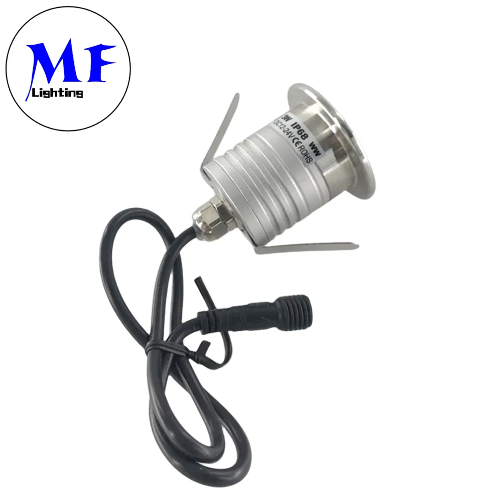 DC12V-24V 3W Underground IP68 Waterproof Recessed Outdoor Deck RGB LED Inground Well Floor Light for Garden Landscape Swimming Pool Lighting