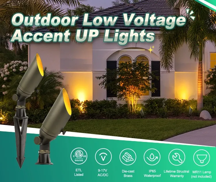 Waterproof Inground Outdoor Spotlight Brass Landscape Lighting