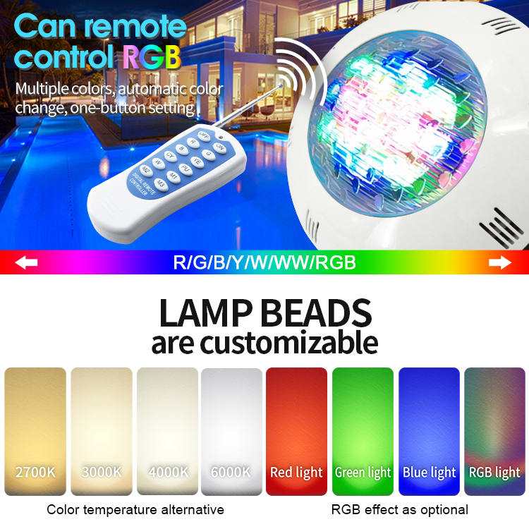 IP68 Water Proof Light Underwater Inground Pool Lighting RGB Submersible Stainless Steel Lamp LED Swimming Pool Lights