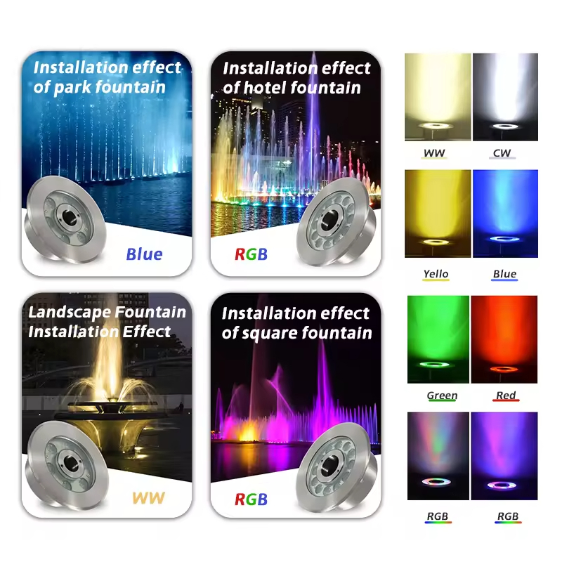 High Quality IP68 6W Smart Music Color Control RGB Color RGB RGBW LED Water Fountain with Lights Underwater Lighting