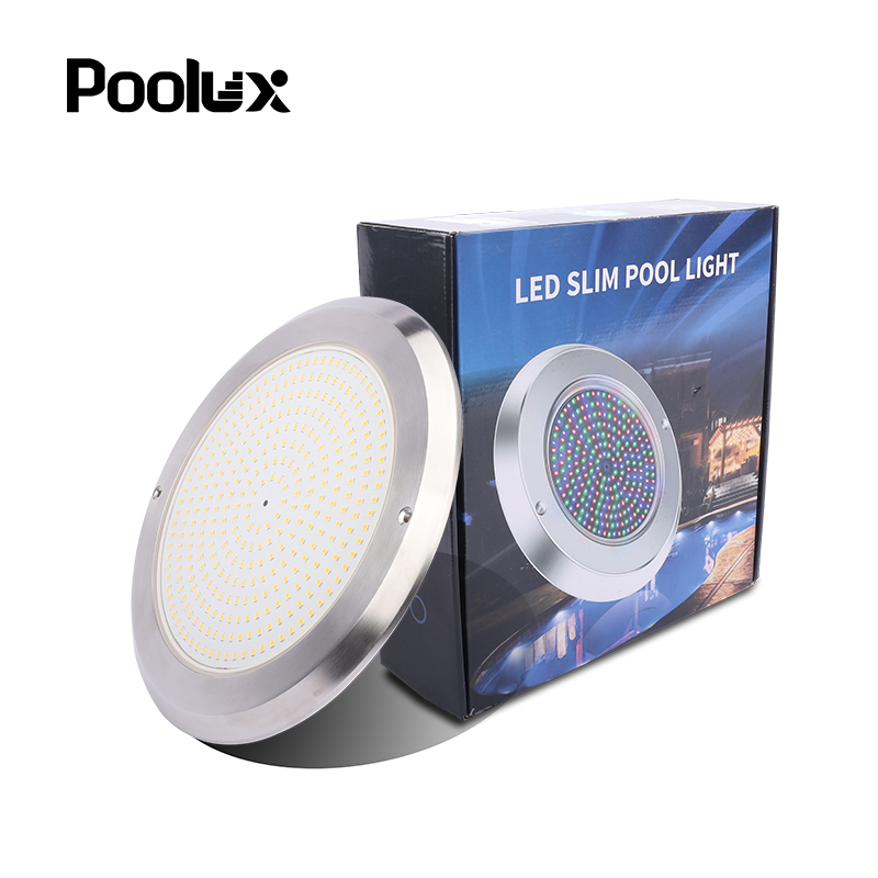 SS316 Ultra Thin LED Swimming Pool Lights 10mm Thickness for Above Ground Pools Underwater RGB Color Changing